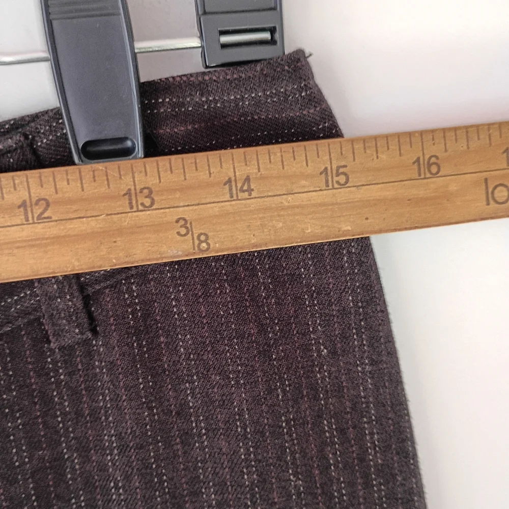 CAbi Women's Size 2 Brown Pinstripe Wide Leg Career Dress Pants‎